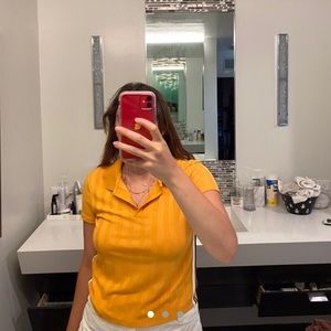yellow bershka yellow orange polo size m